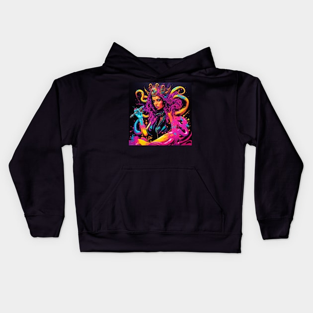 Vibrant Queen Kids Hoodie by MercurialMerch